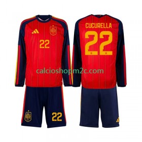Spagna Marc Cucurella 22 Bambino Maglia Prima World Cup 2026 Manica Lunga